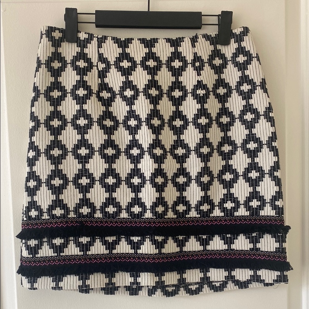 Black and White Patterned Women's Skirt